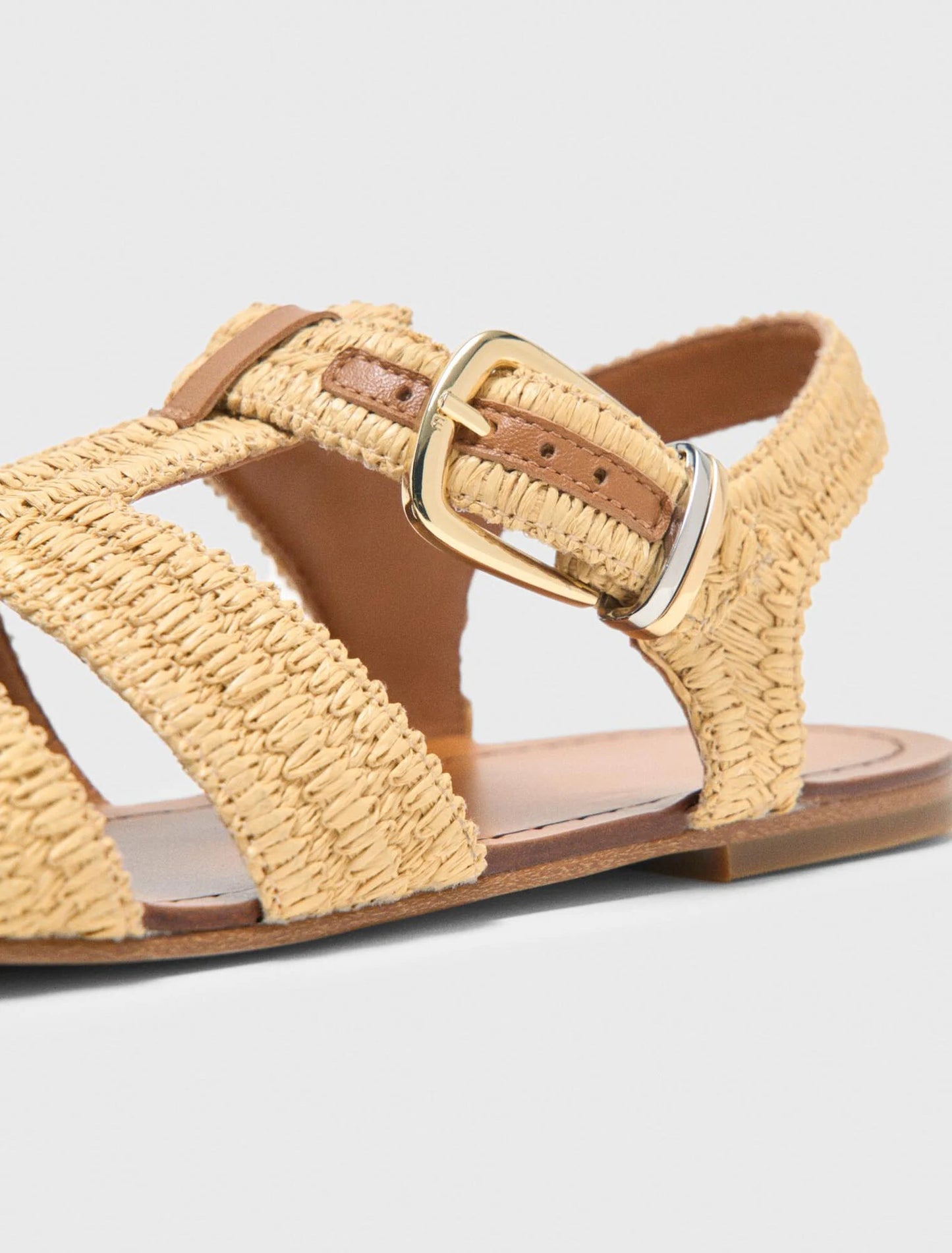 Flat Strap Sandals Beige