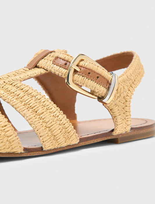 Flat Strap Sandals Beige
