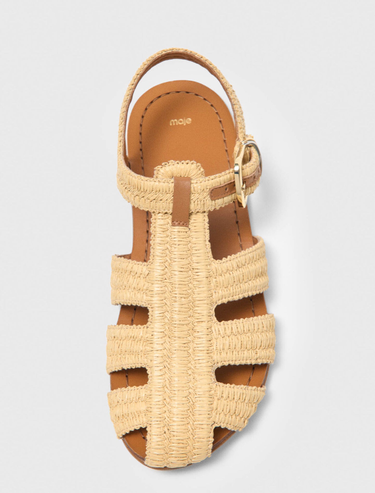 Flat Strap Sandals Beige
