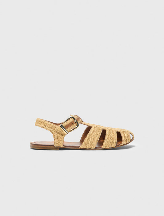 Flat Strap Sandals Beige