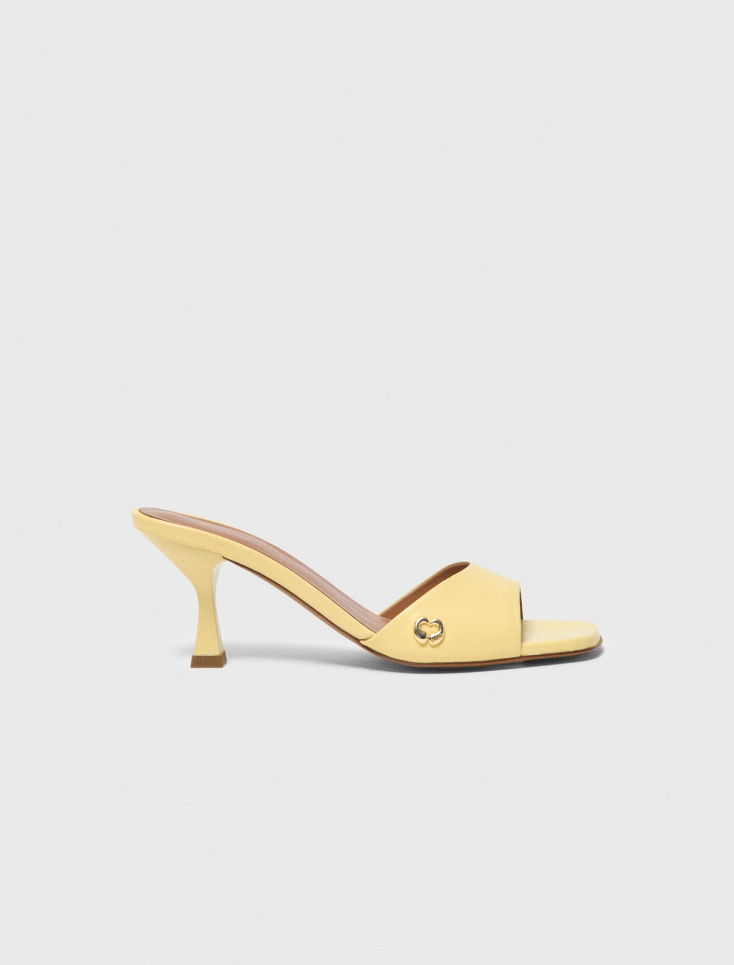 Leather Mules Pale Yellow