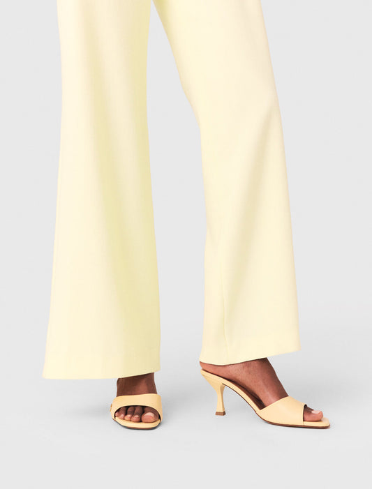 Leather Mules Pale Yellow