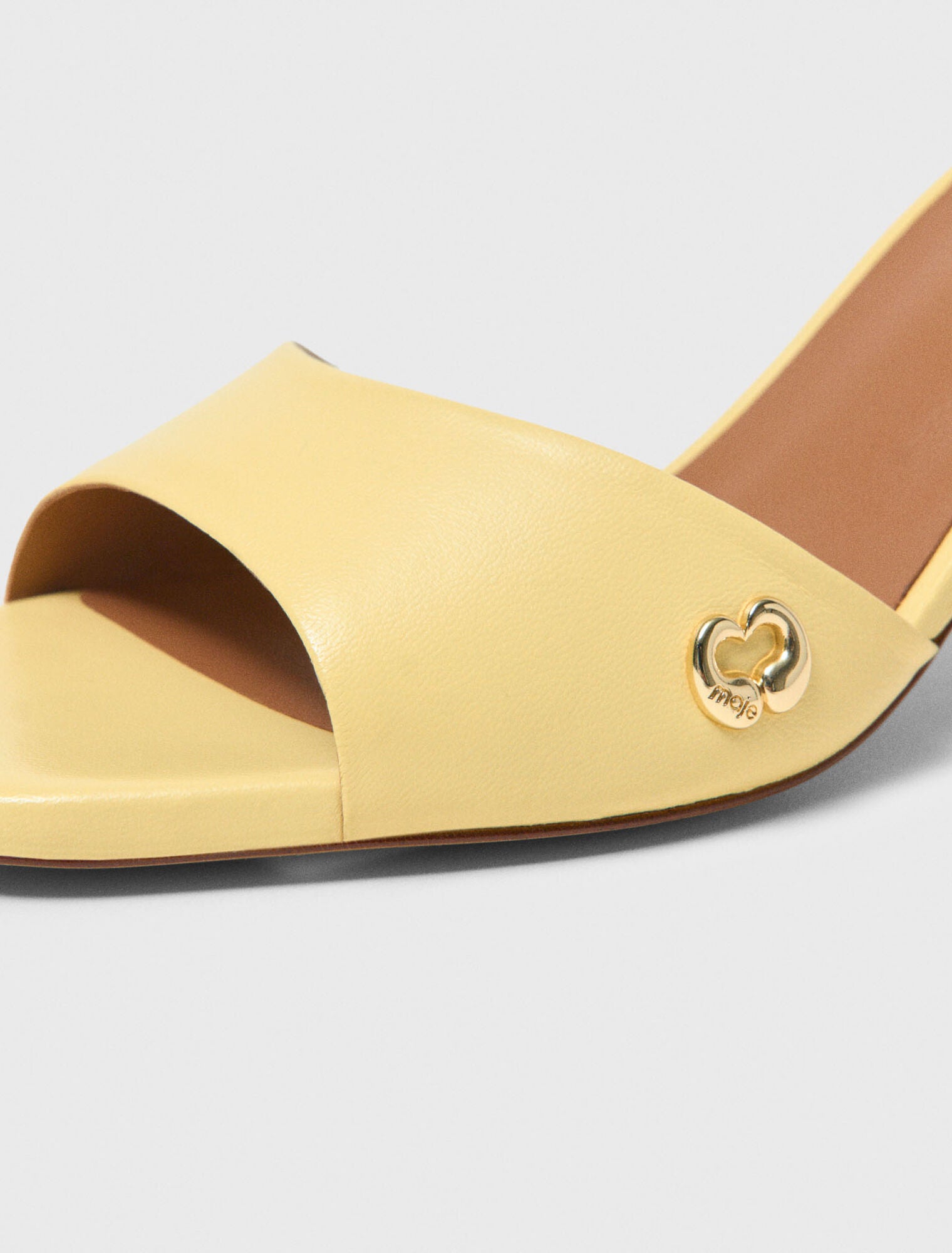 Leather Mules Pale Yellow