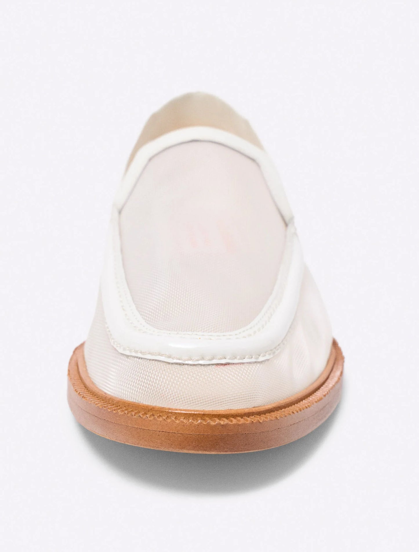 Leather and mesh loafers White