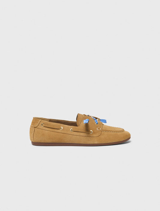 Suede Boat Shoes Camel