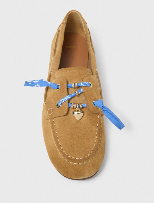 Suede Boat Shoes Camel