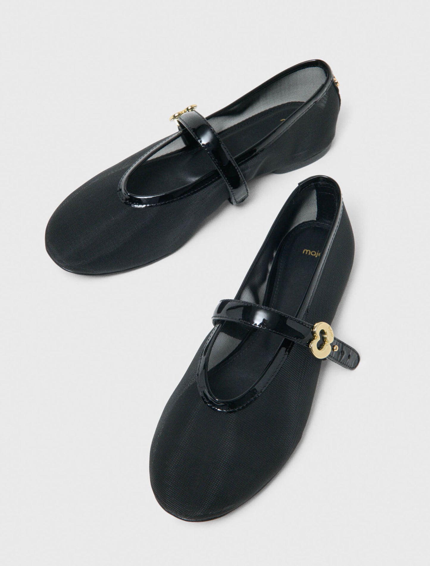Mesh Ballet Flats Black