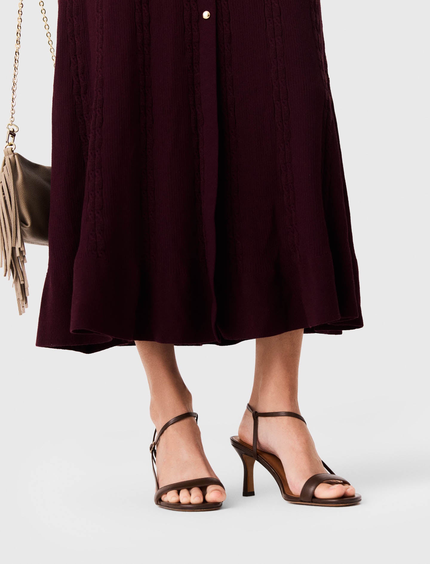 Strappy leather sandals Brown