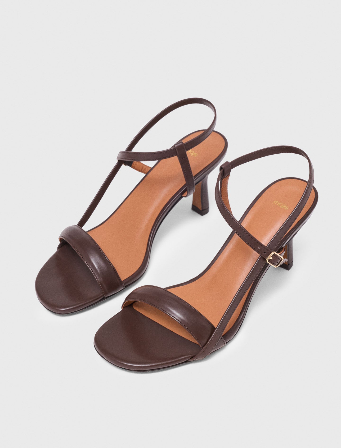 Strappy leather sandals Brown