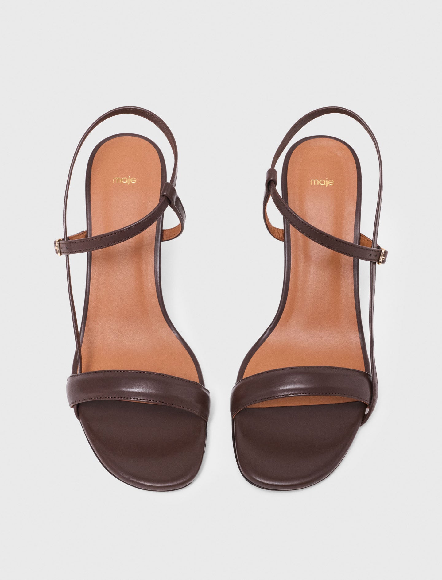 Strappy leather sandals Brown