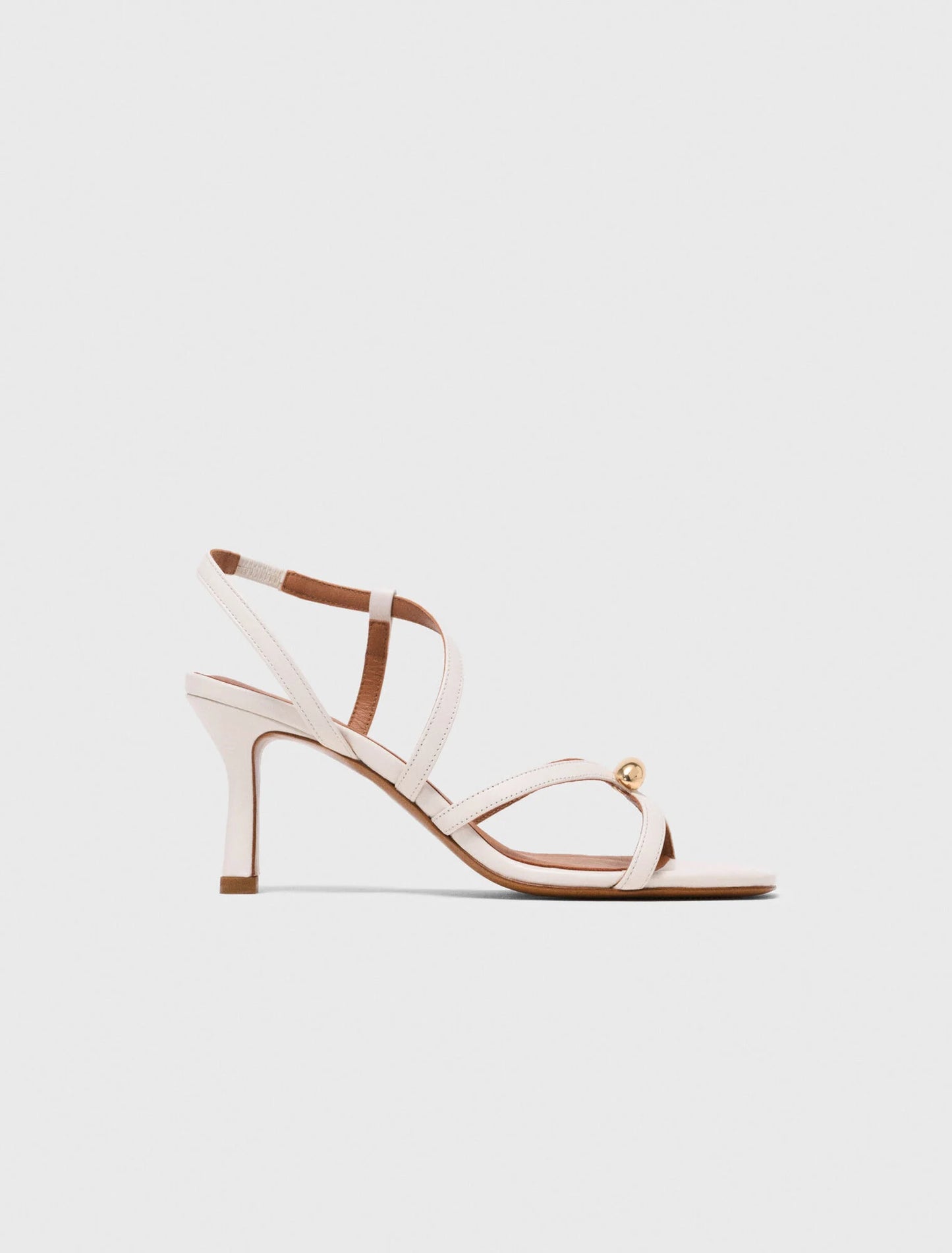 Multi-strap leather sandals Ecru