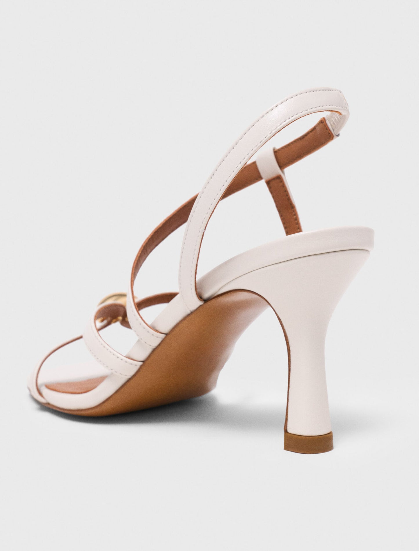 Multi-strap leather sandals Ecru
