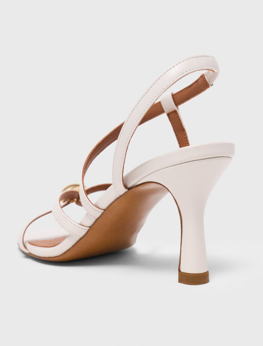 Multi-strap leather sandals Ecru
