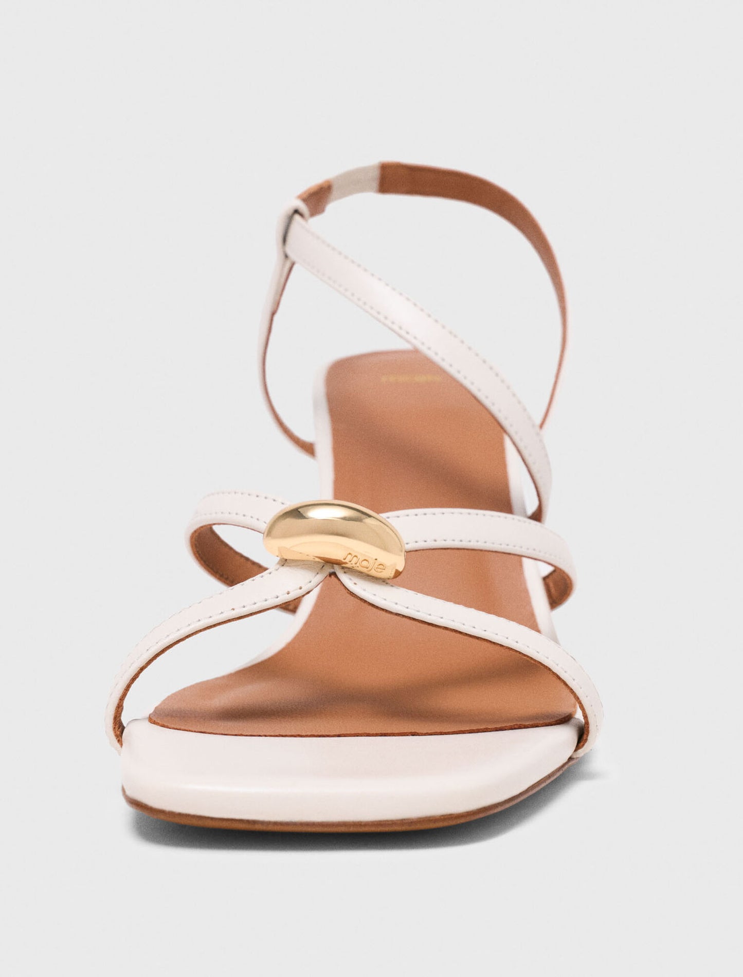 Multi-strap leather sandals Ecru