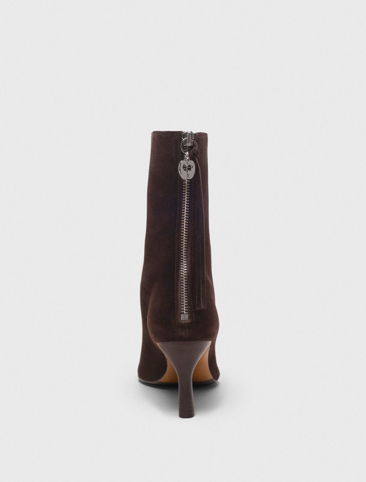 Zipped suede ankle boots Dark Brown