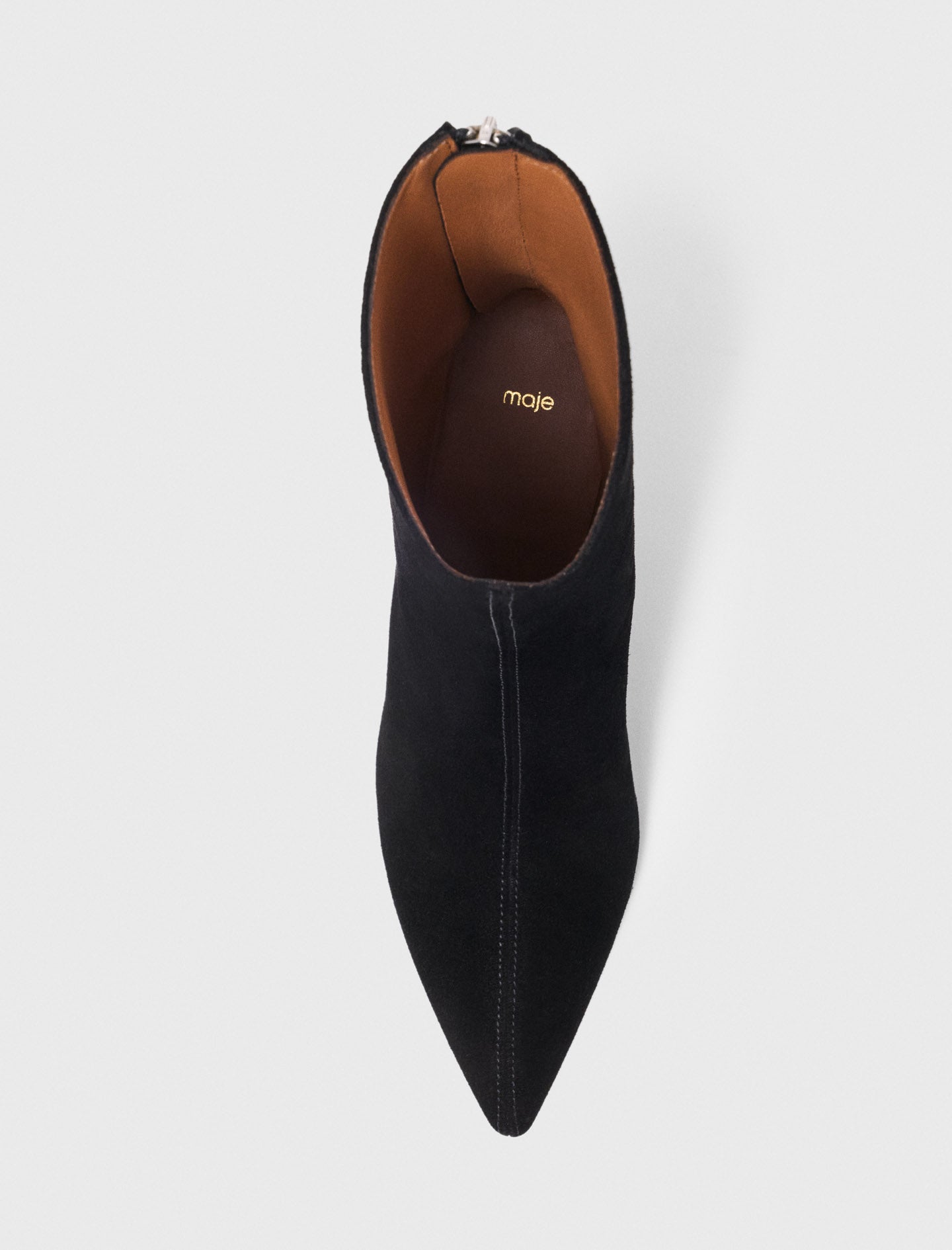 Pointed-toe suede ankle boots Black
