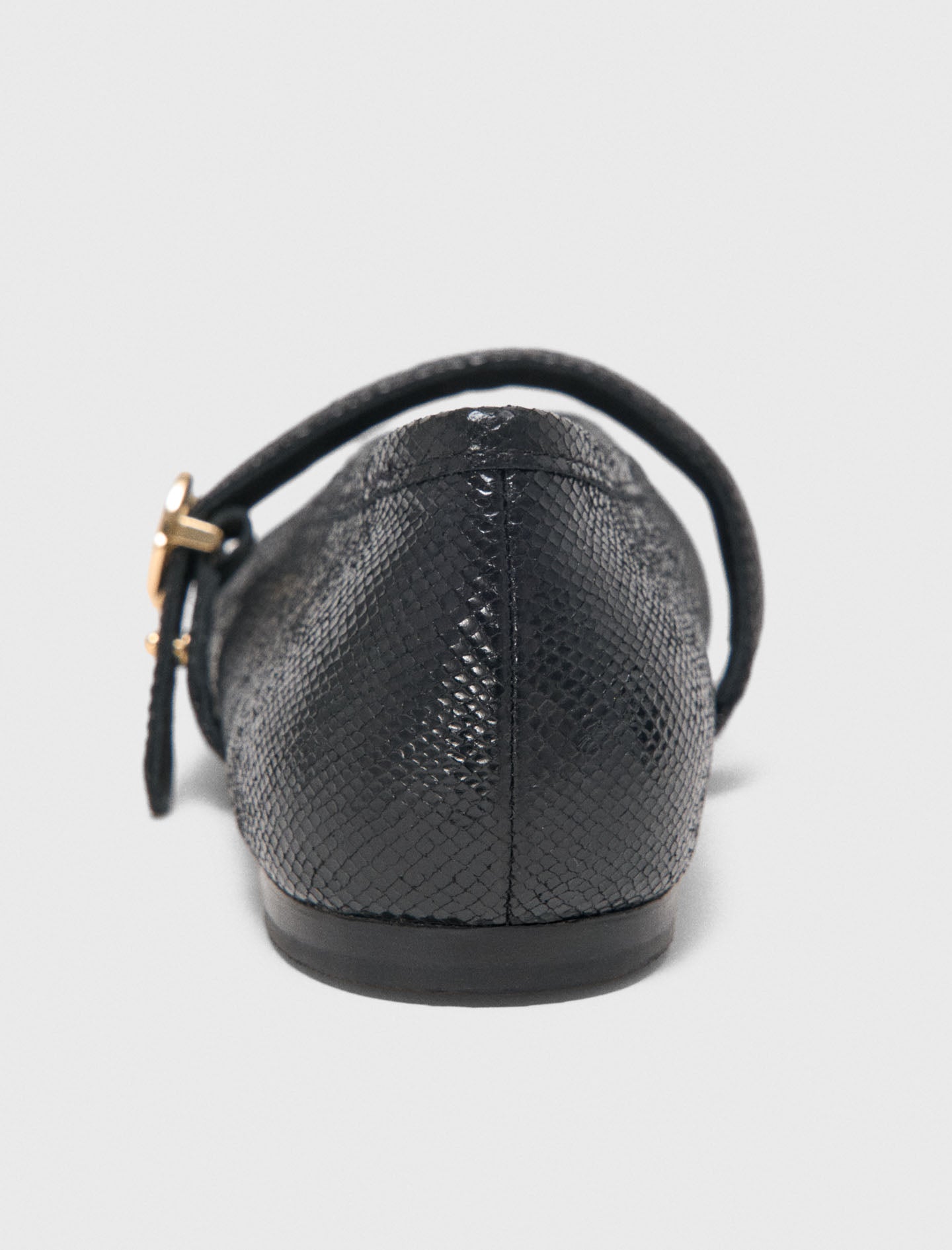 Embossed leather ballet flats Black