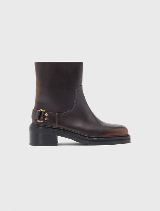 Maje Booties Dark Brown