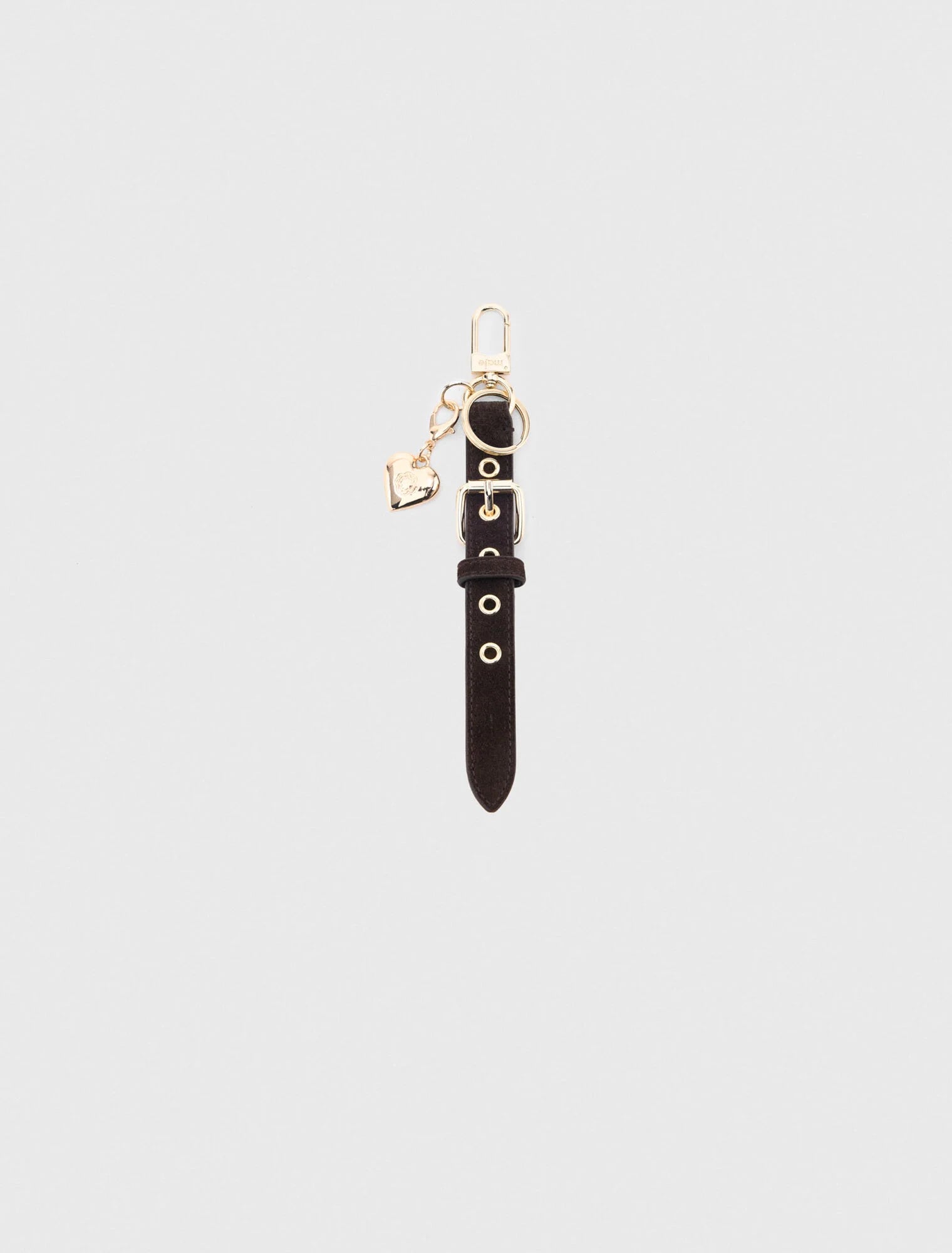 Leather Key Ring Dark BROWN
