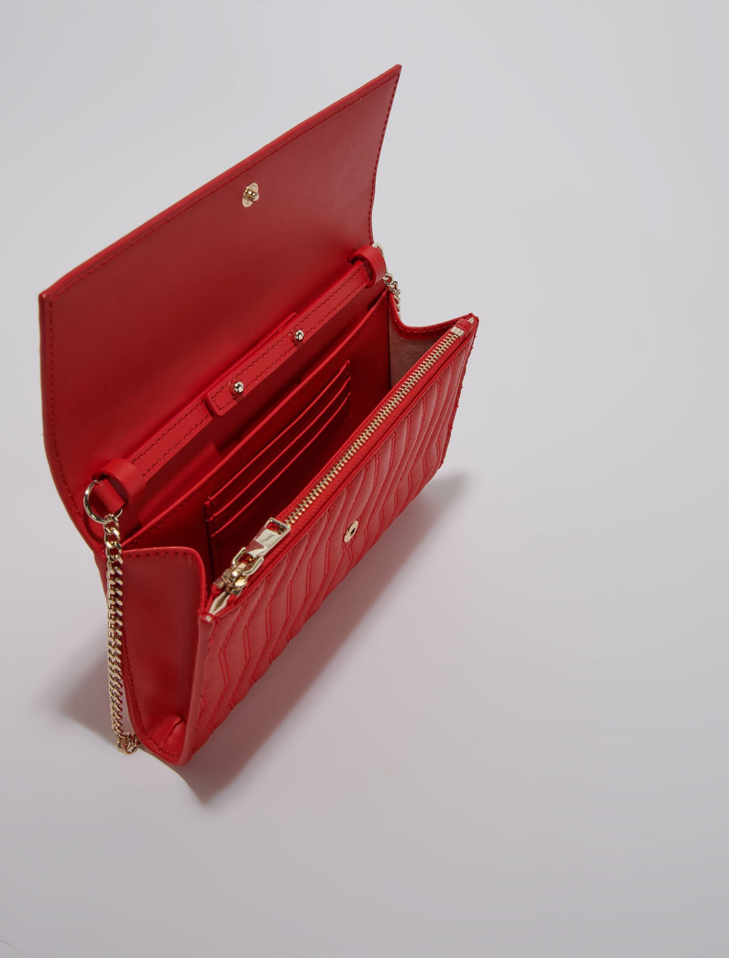 Red Leather wallet on chain