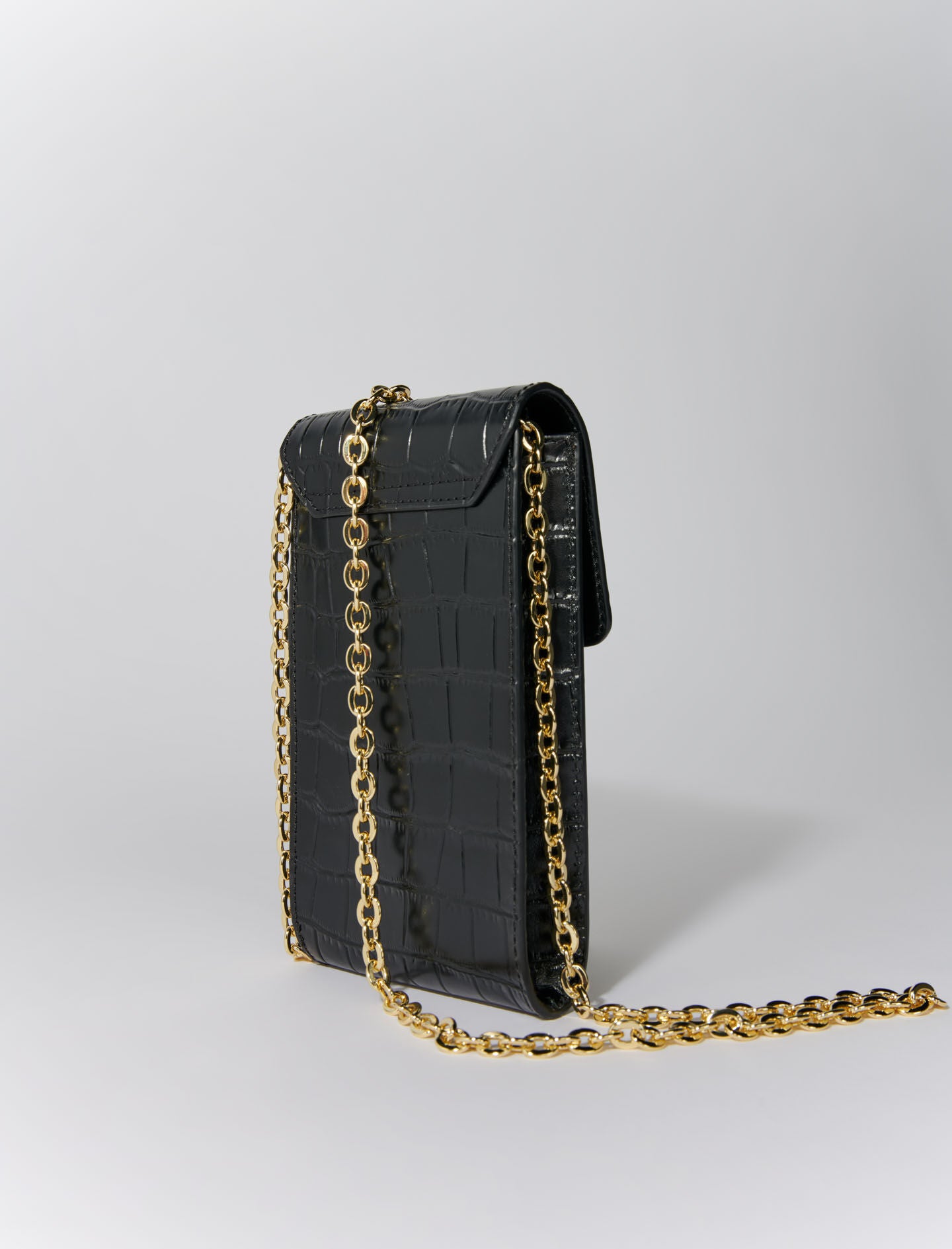 Black-leather phone pouch