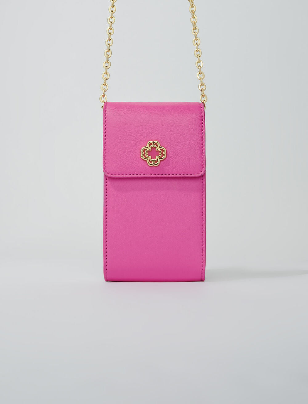 Fuchsia pink-featured-Leather phone pouch