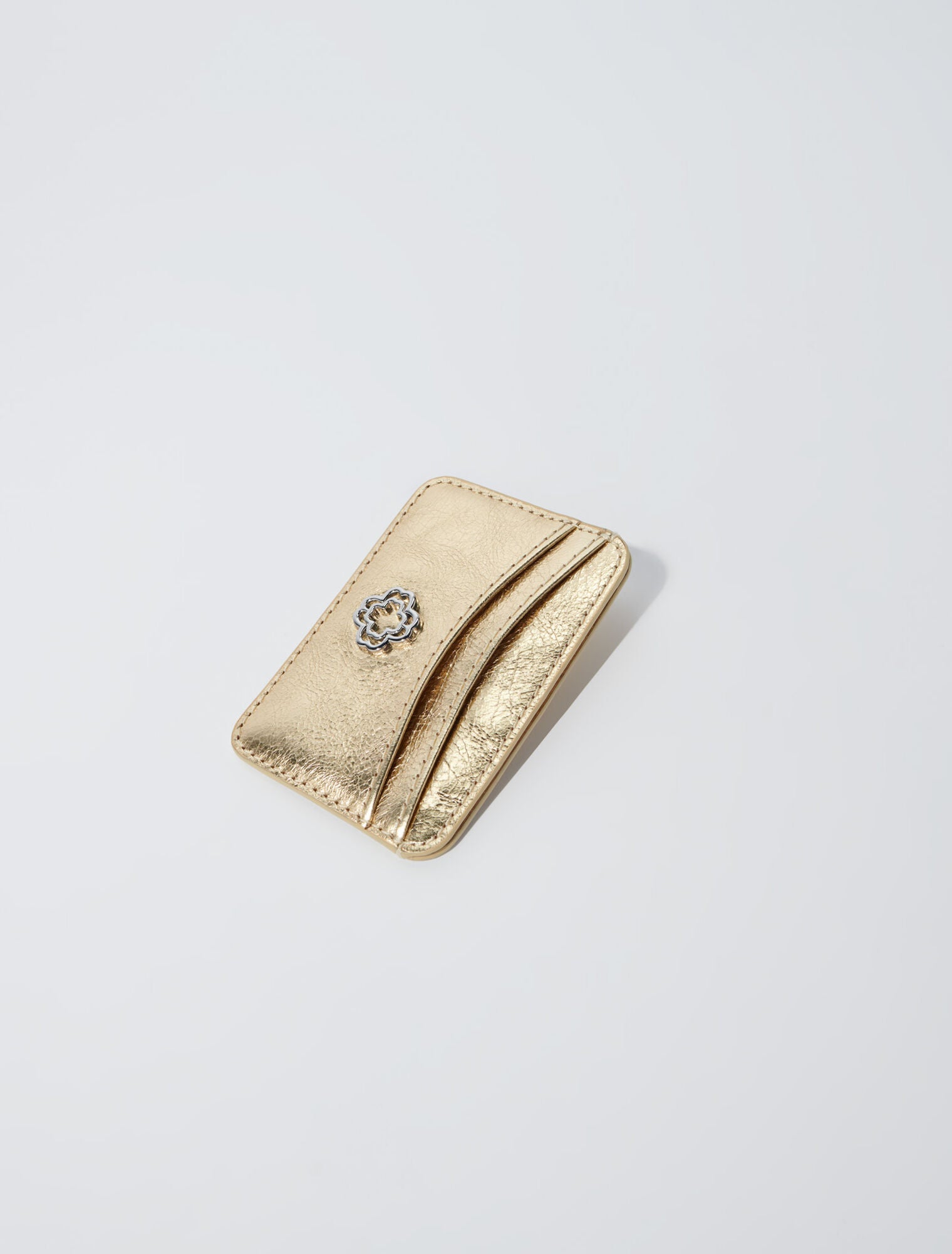 Gold-Crackled leather card holder