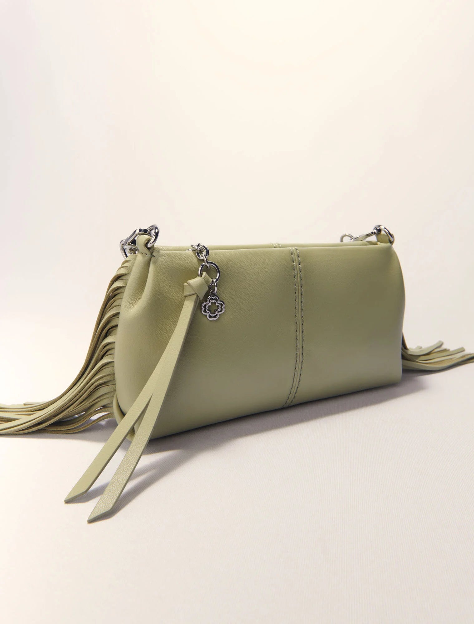 Miss m plain leather clutch bag