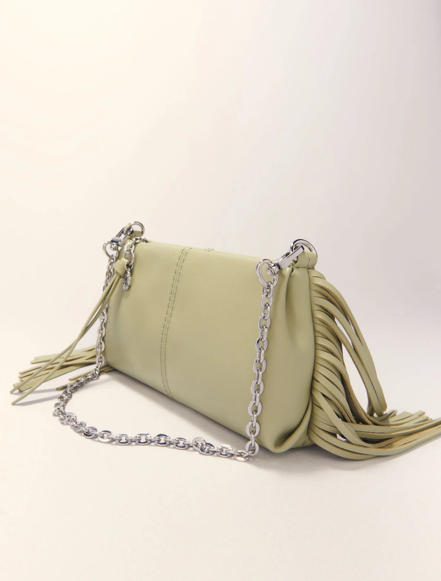 Miss m plain leather clutch bag