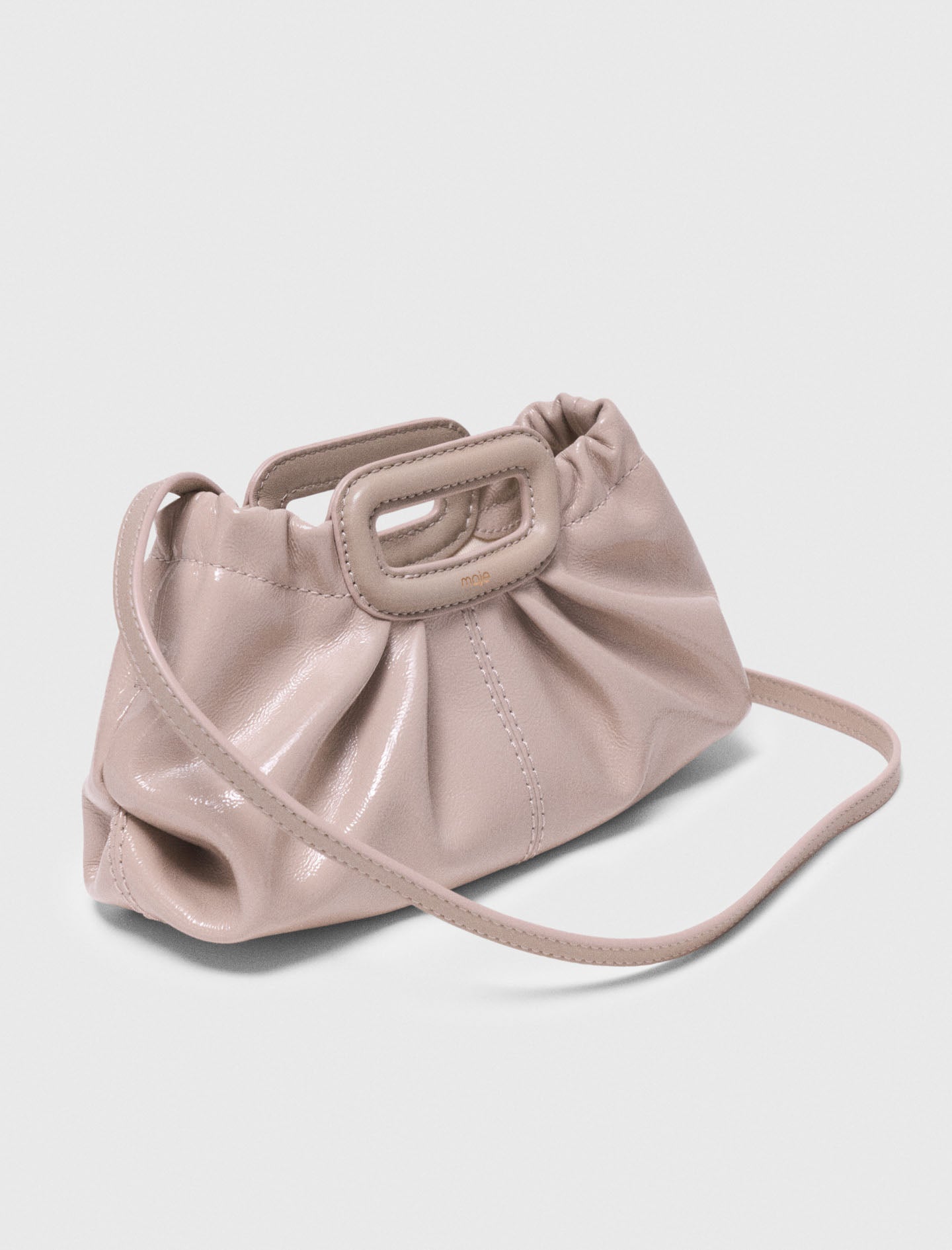 Mini Naplak Leather Clutch MASTIC BEIGE