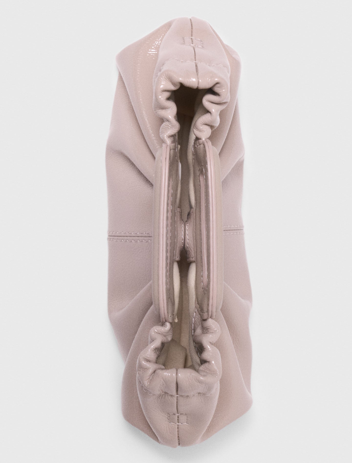 Mini Naplak Leather Clutch MASTIC BEIGE