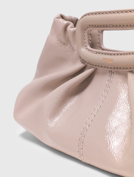 Mini Naplak Leather Clutch Mastic Beige