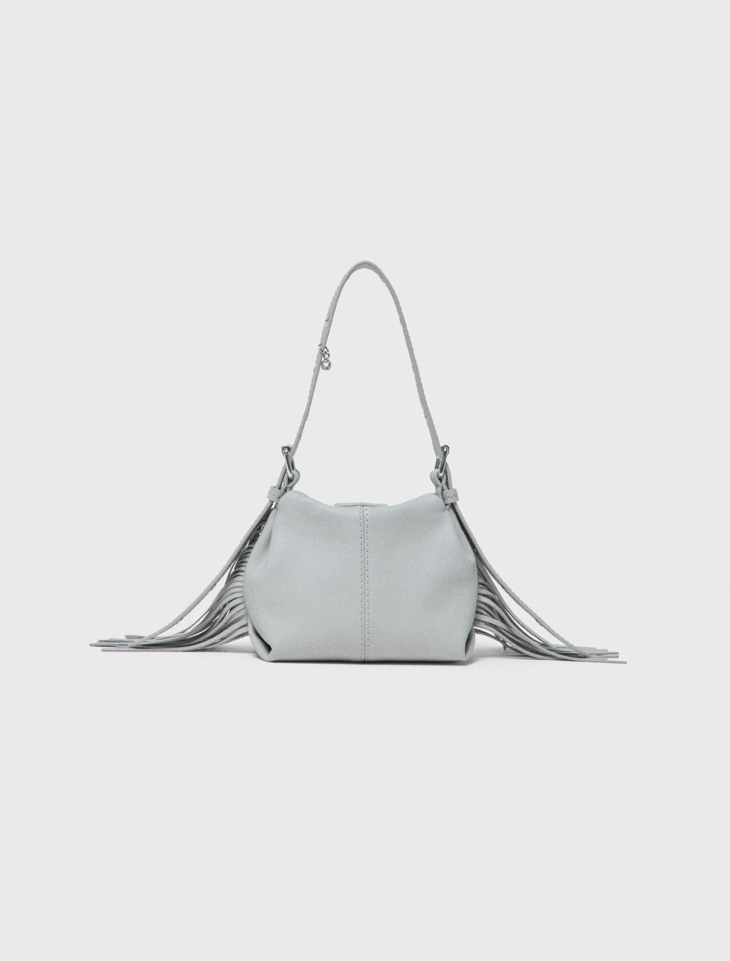 Miss M Micro Grained Leather Bag Light Grey