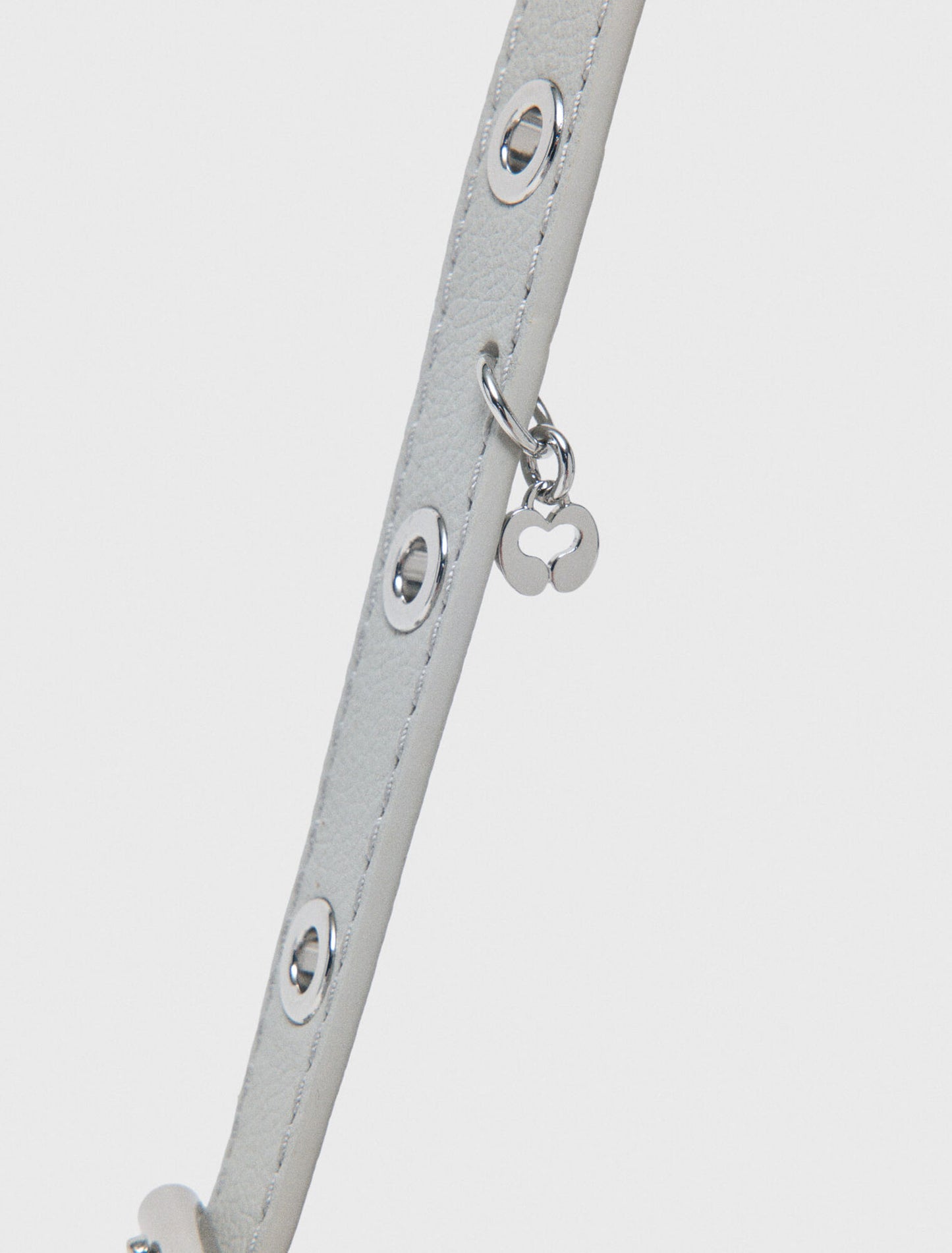 Miss M Micro Grained Leather Bag Light Grey