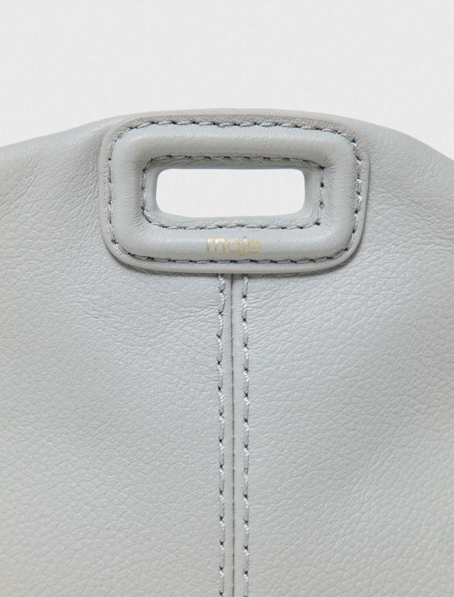 Miss M Micro Grained Leather Bag Light Grey