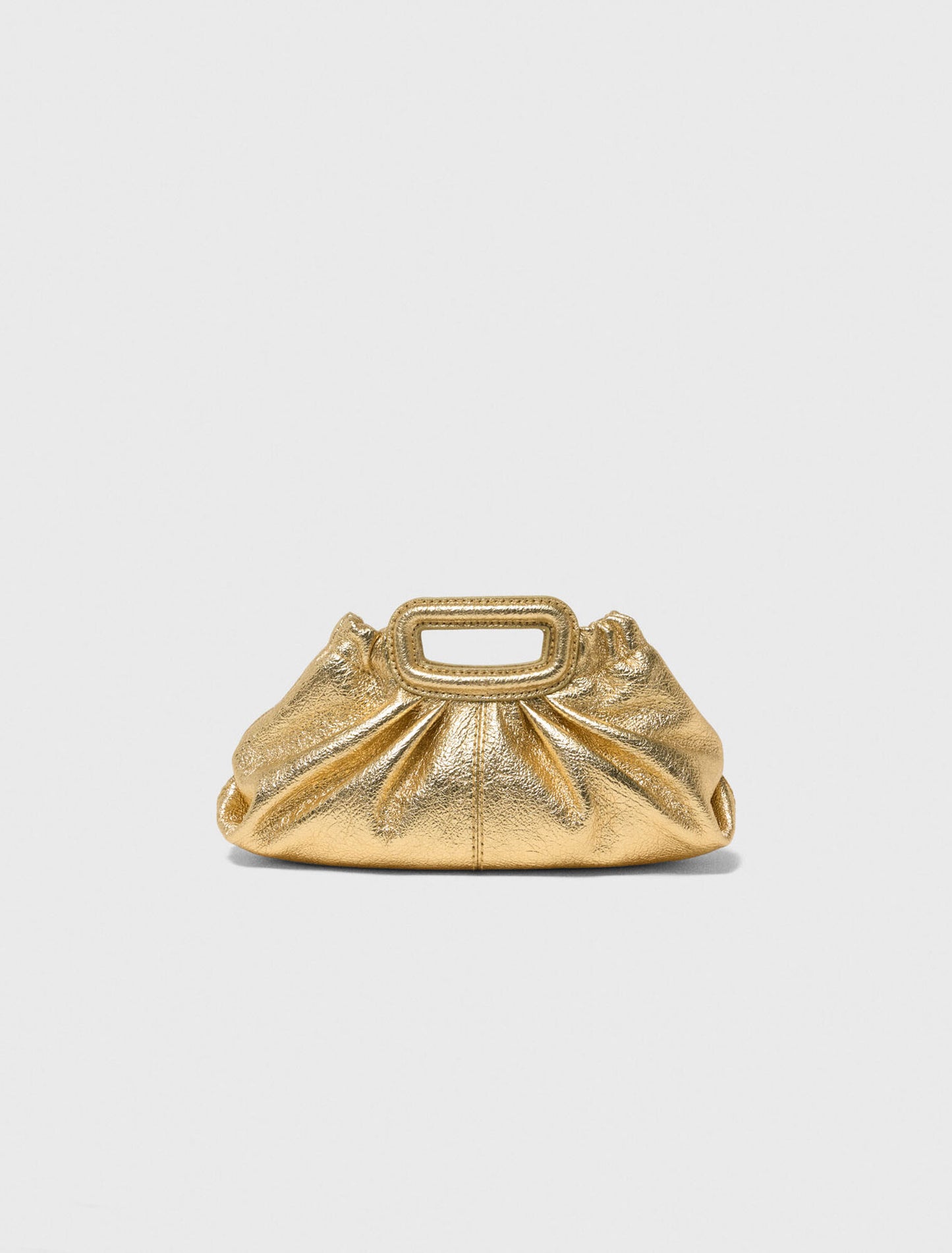 Metallic Leather Milpli Mini Clutch Gold
