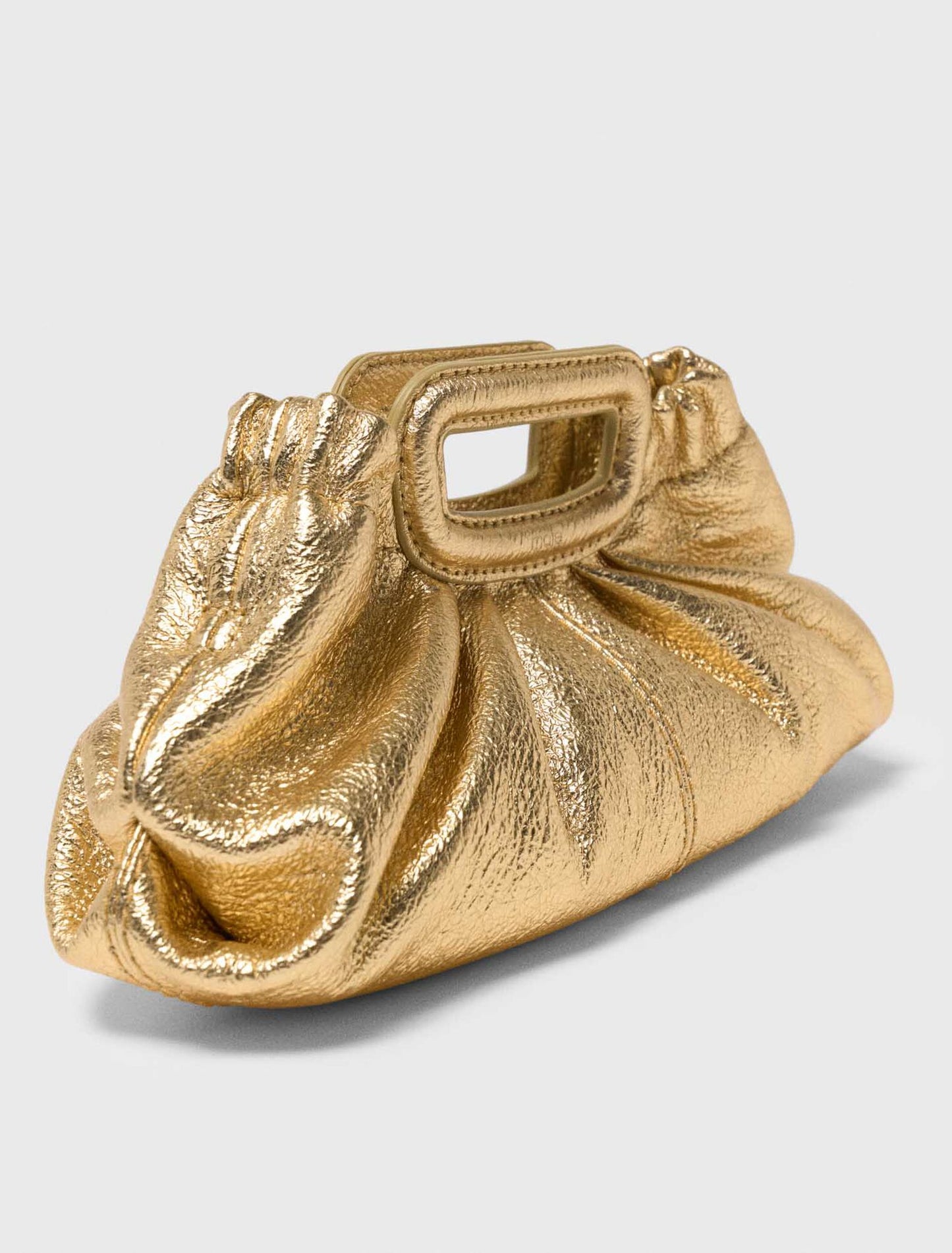 Metallic Leather Milpli Mini Clutch Gold