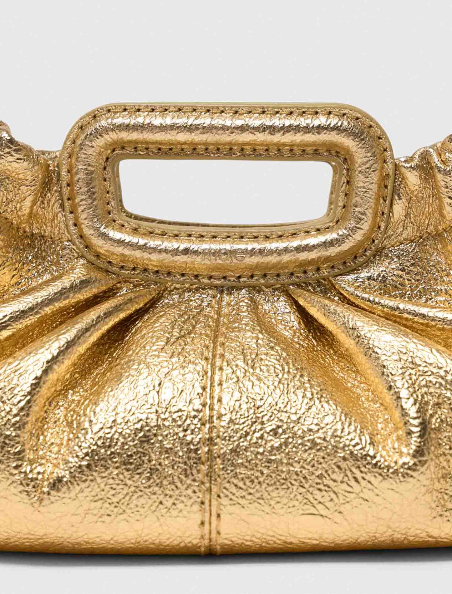 Metallic Leather Milpli Mini Clutch Gold