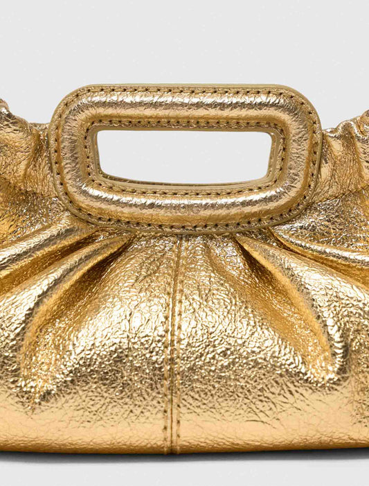 Metallic Leather Milpli Mini Clutch Gold