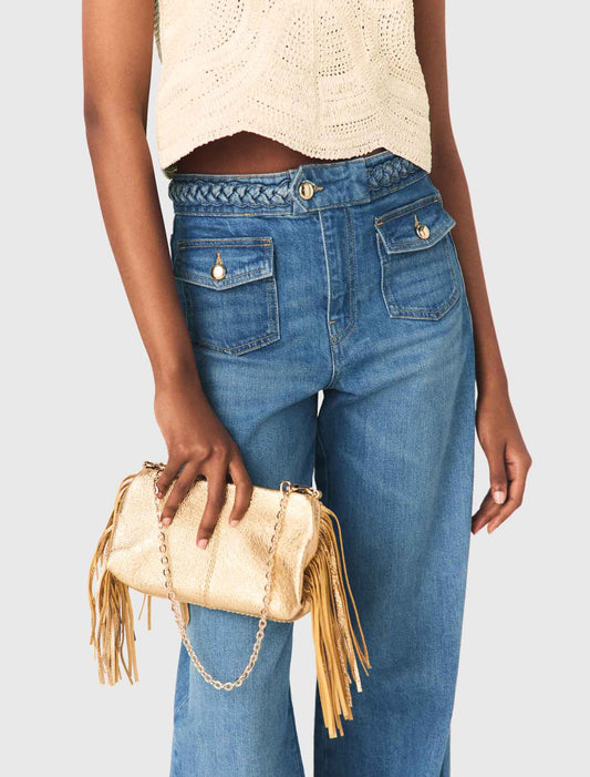Metallic Miss M Clutch Bag Gold