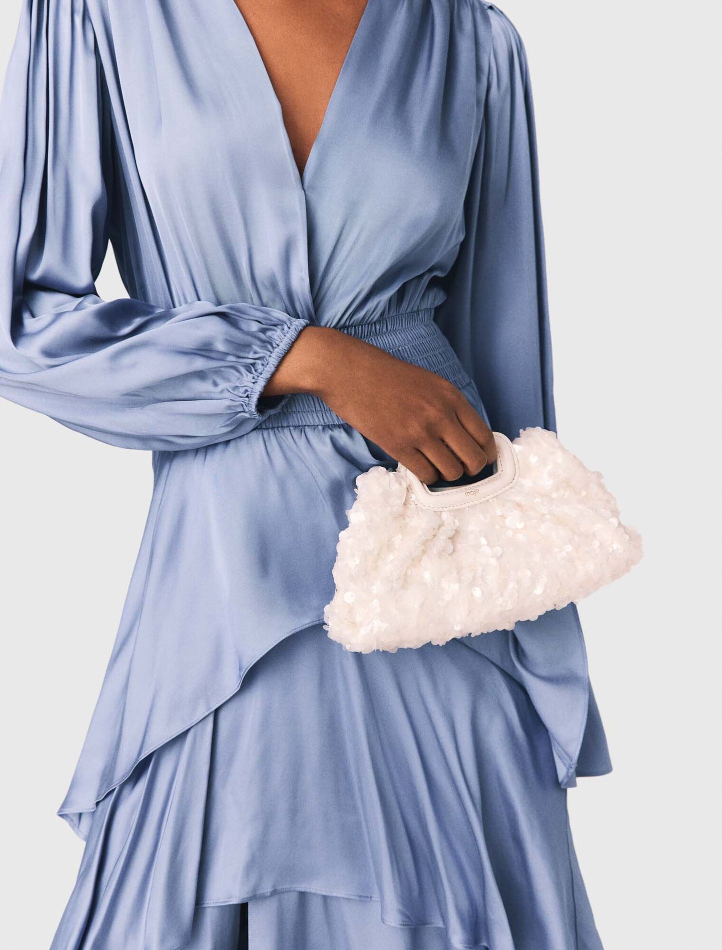 Sequins Milpli Mini Clutch White