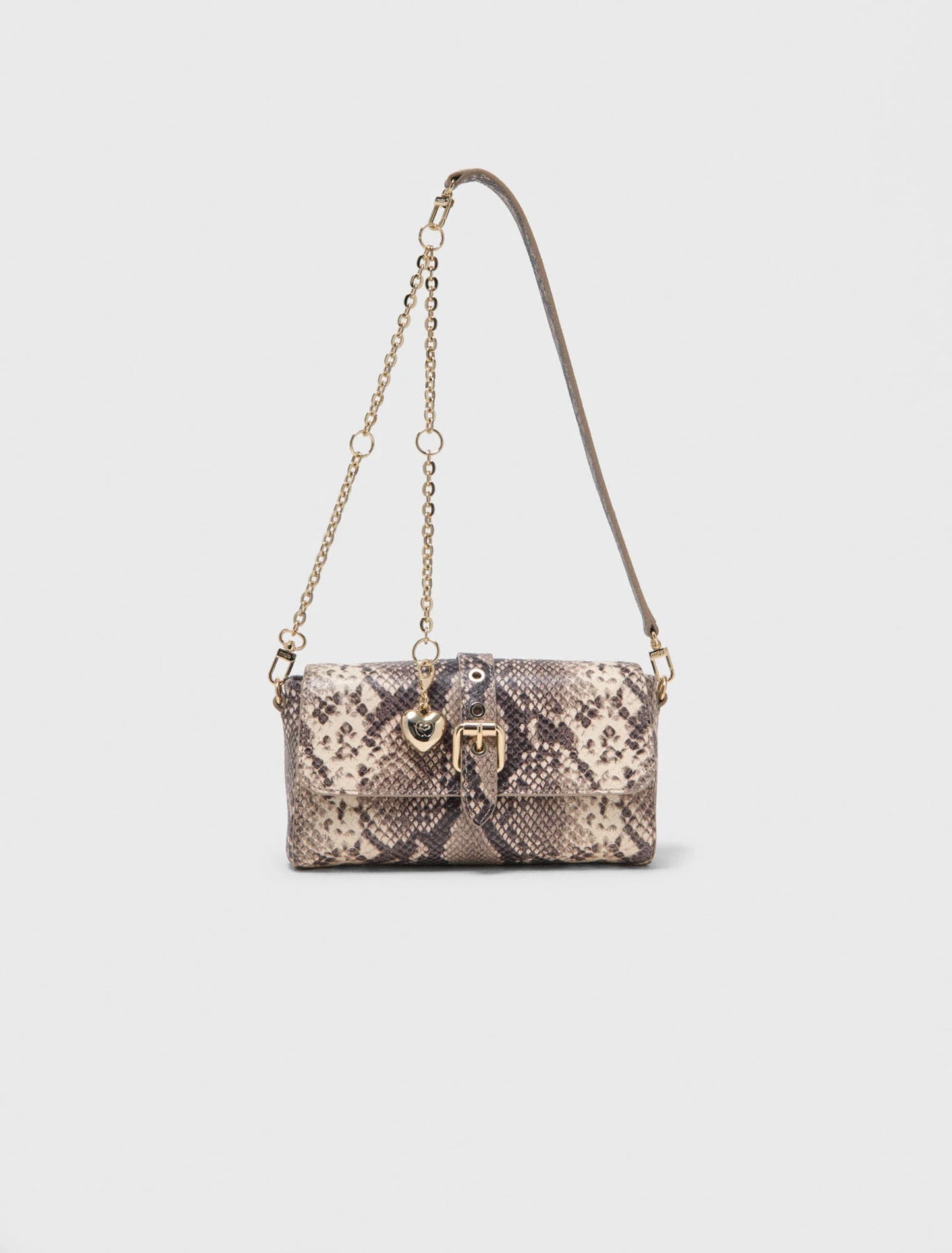 Python-Effect Miss M Walk Bag Natural Snake Print