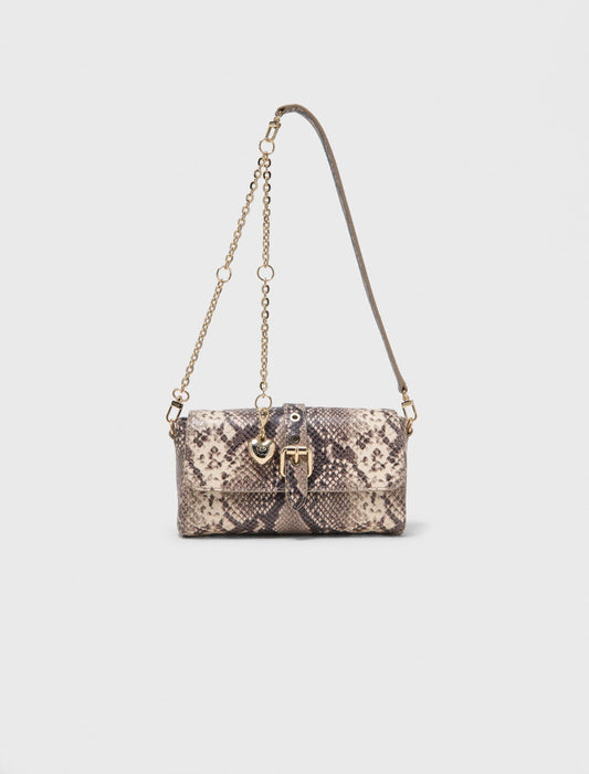 Python-Effect Miss M Walk Bag Natural Snake Print