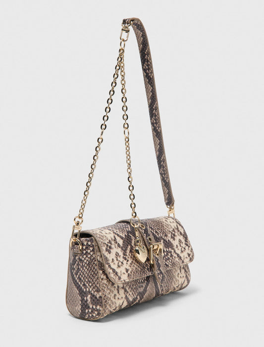 Python-Effect Miss M Walk Bag Natural Snake Print