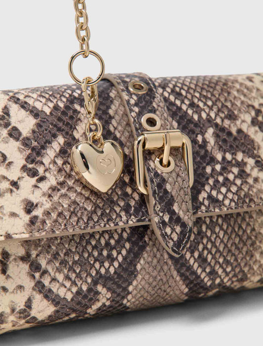 Python-Effect Miss M Walk Bag Natural Snake Print