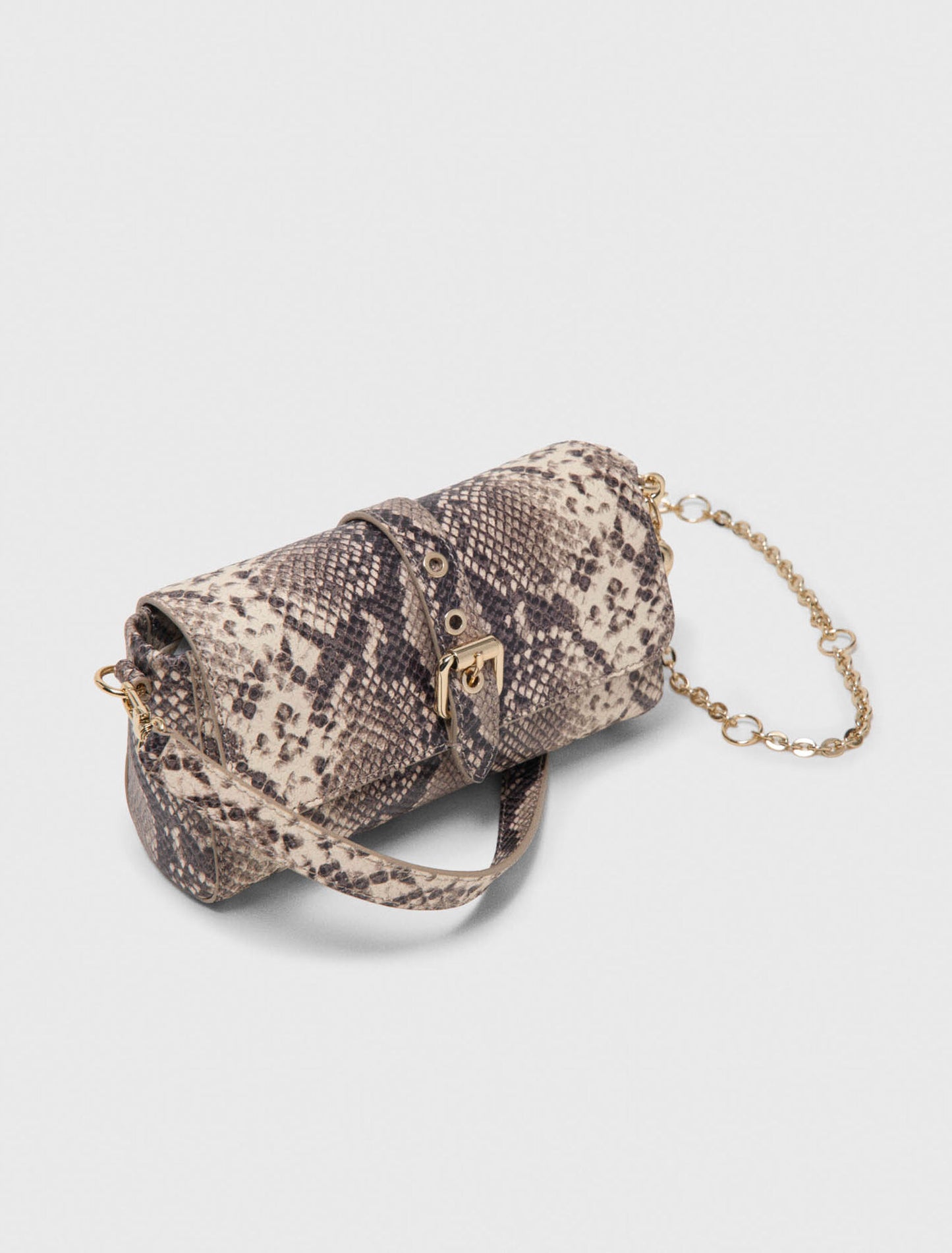 Python-Effect Miss M Walk Bag Natural Snake Print
