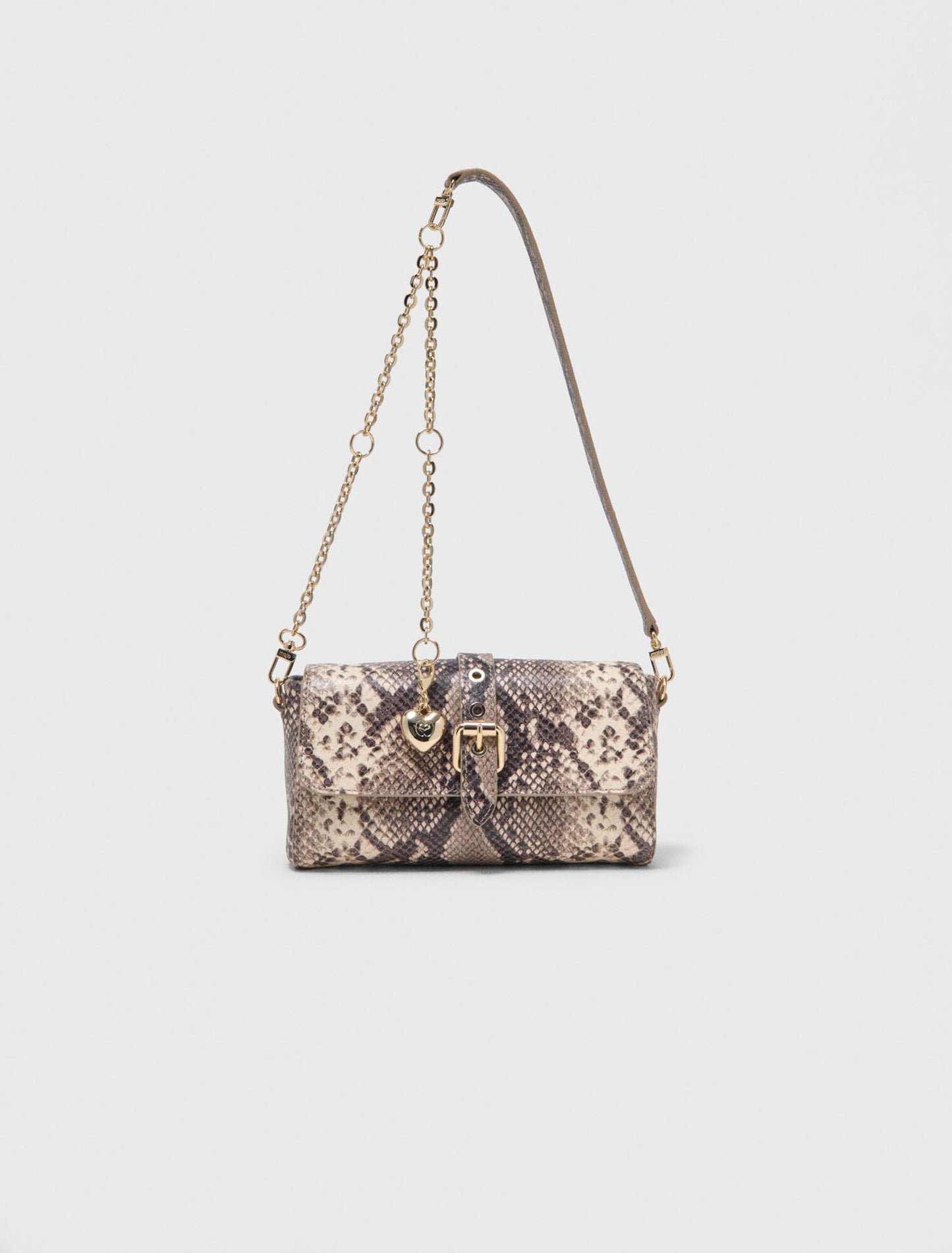 Python-Effect Miss M Walk Bag Natural Snake Print
