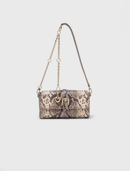 Python-Effect Miss M Walk Bag Natural Snake Print
