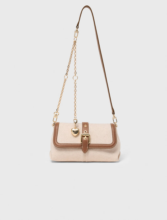 Miss M walk canvas & leather mix Moka/White