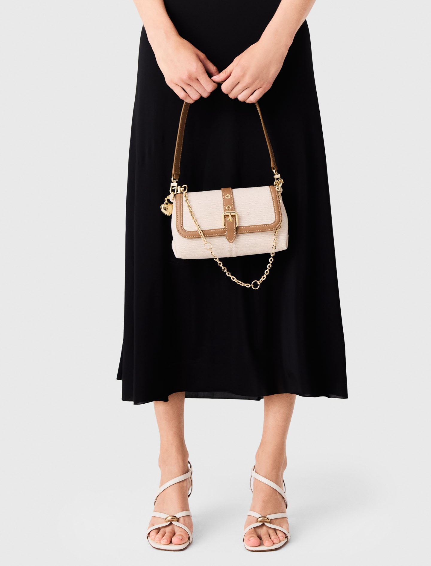 Miss M walk canvas & leather mix Moka/White